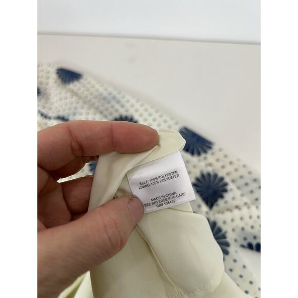 Modcloth Retro Disco Dress Mini Short Open Back Long Sleeve Size 8 Ivory Blue - Picture 9 of 13